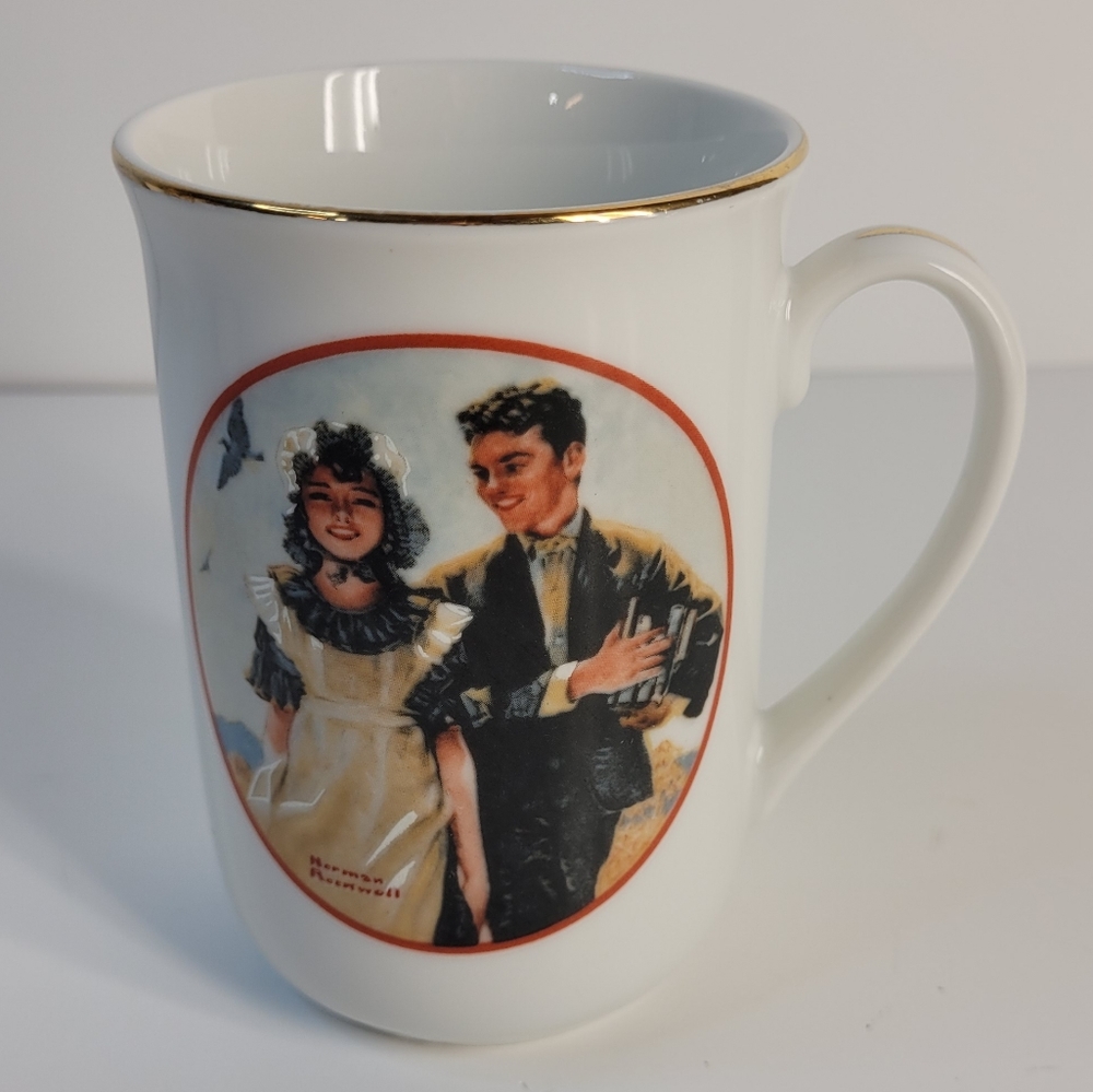 Norman Rockwell "friends" vintage mug